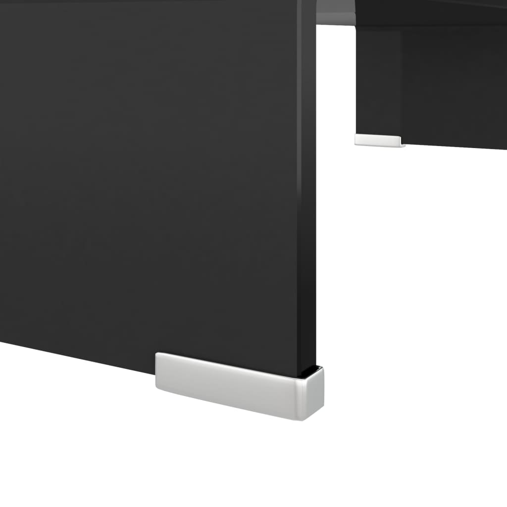 Meuble TV/support pour moniteur 60x25x11 cm verre noir