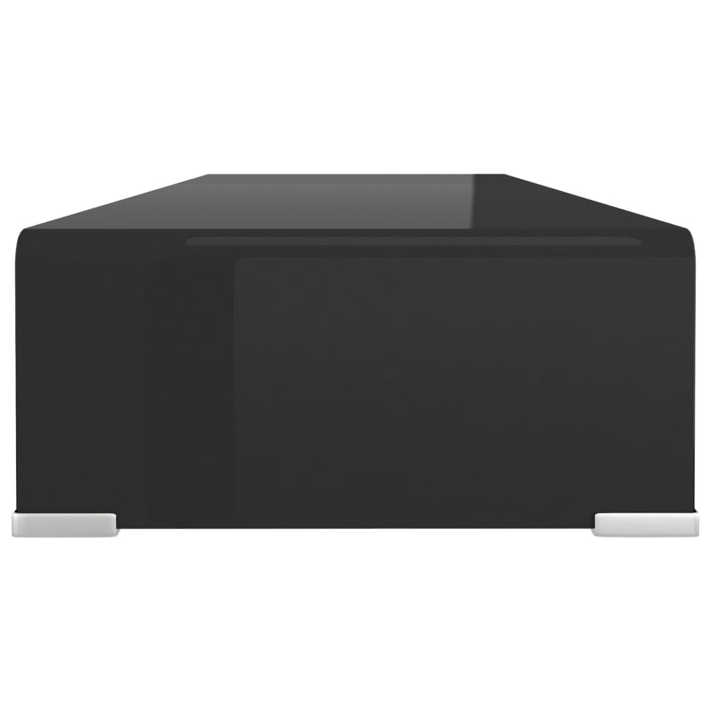 Meuble TV/support pour moniteur 80x30x13 cm verre noir