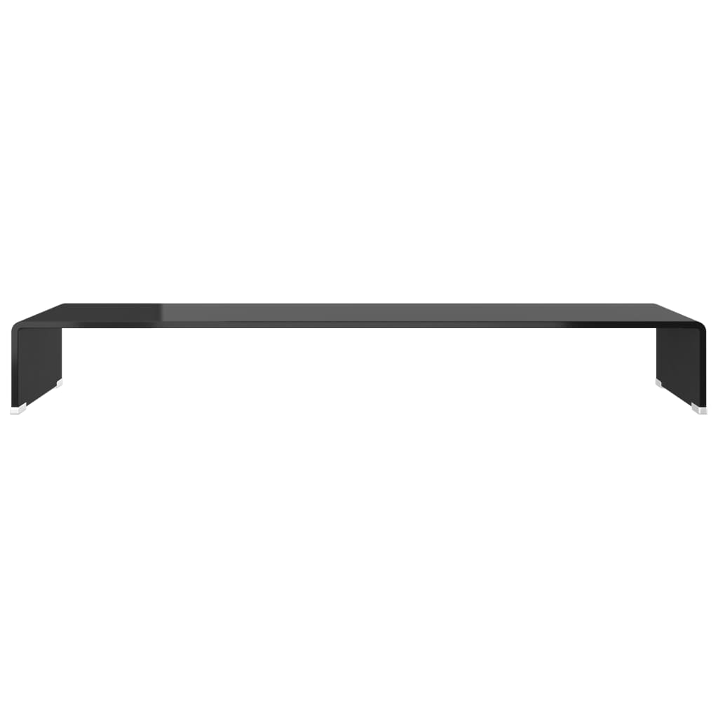 Meuble TV/support pour moniteur 100x30x13 cm verre noir