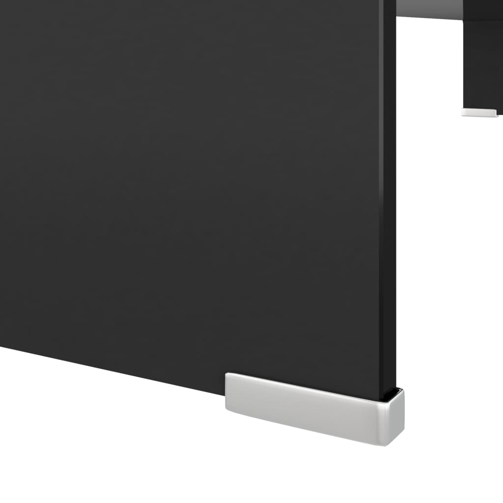 Meuble TV/support pour moniteur 100x30x13 cm verre noir