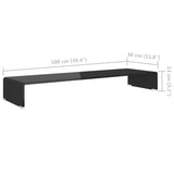 Meuble TV/support pour moniteur 100x30x13 cm verre noir