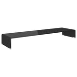 Meuble TV/support pour moniteur 110x30x13 cm verre noir