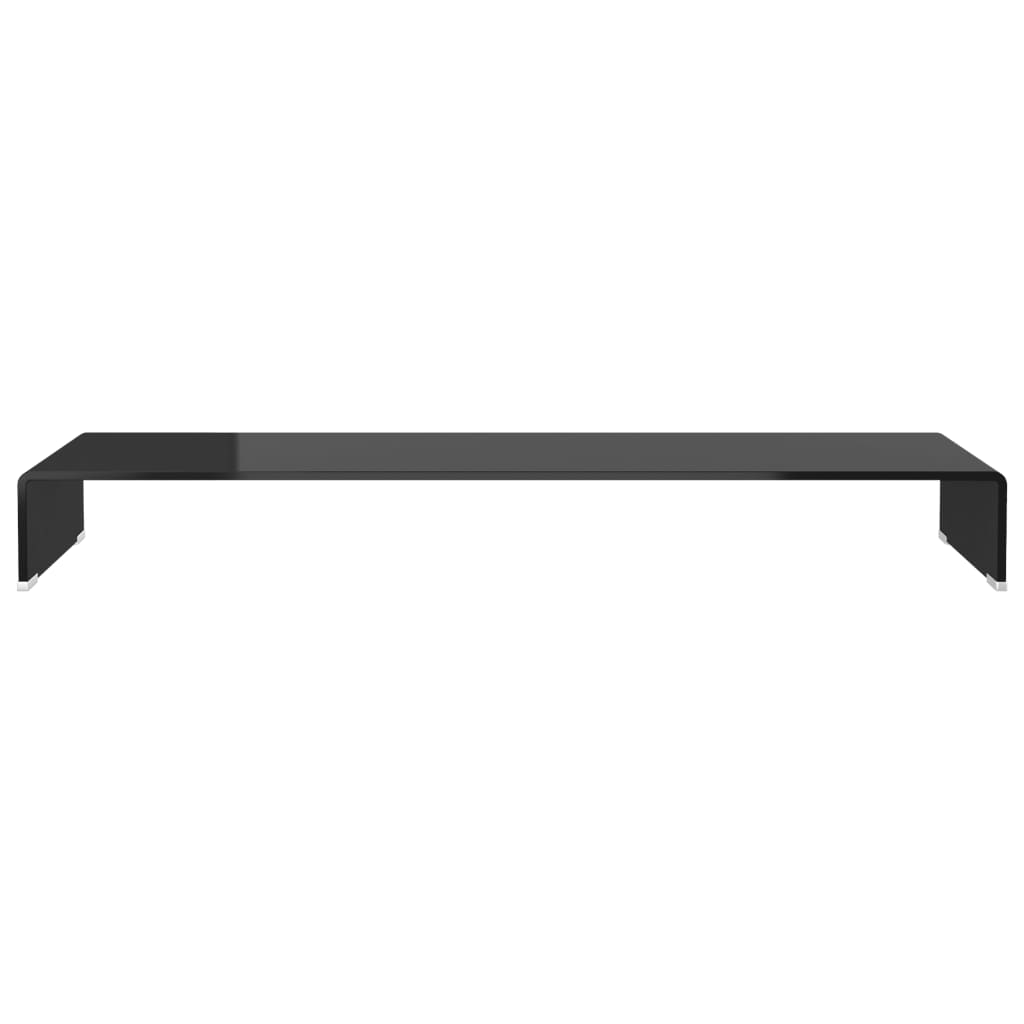 Meuble TV/support pour moniteur 110x30x13 cm verre noir