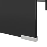 Meuble TV/support pour moniteur 110x30x13 cm verre noir