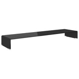 Meuble TV/support pour moniteur 120x30x13 cm verre noir