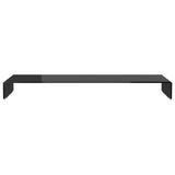 Meuble TV/support pour moniteur 120x30x13 cm verre noir