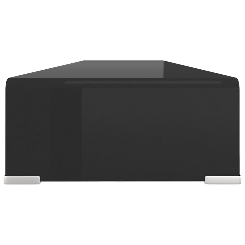 Meuble TV/support pour moniteur 120x30x13 cm verre noir