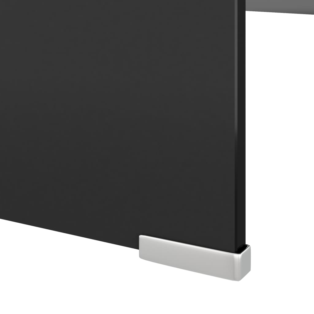 Meuble TV/support pour moniteur 120x30x13 cm verre noir