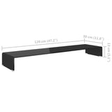 Meuble TV/support pour moniteur 120x30x13 cm verre noir