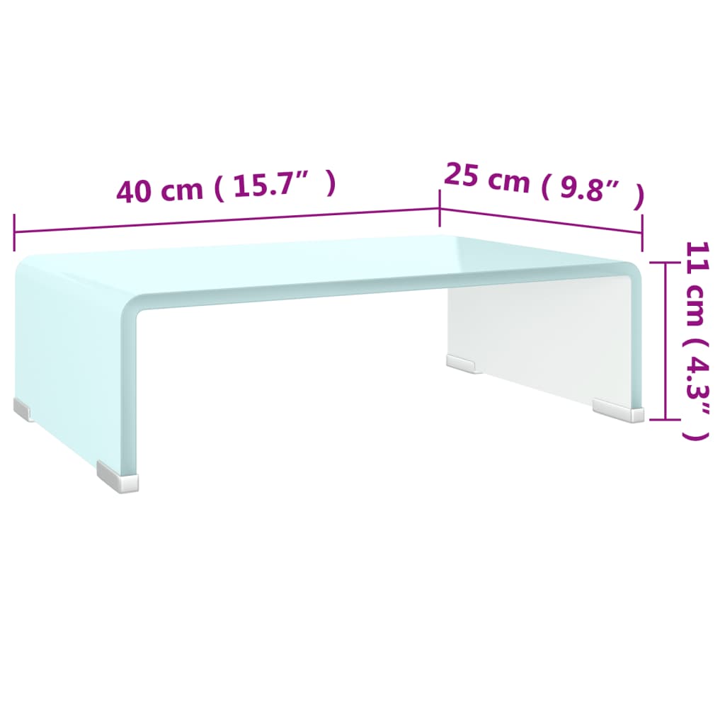 Meuble TV/Support pour moniteur 40x25x11 cm verre vert