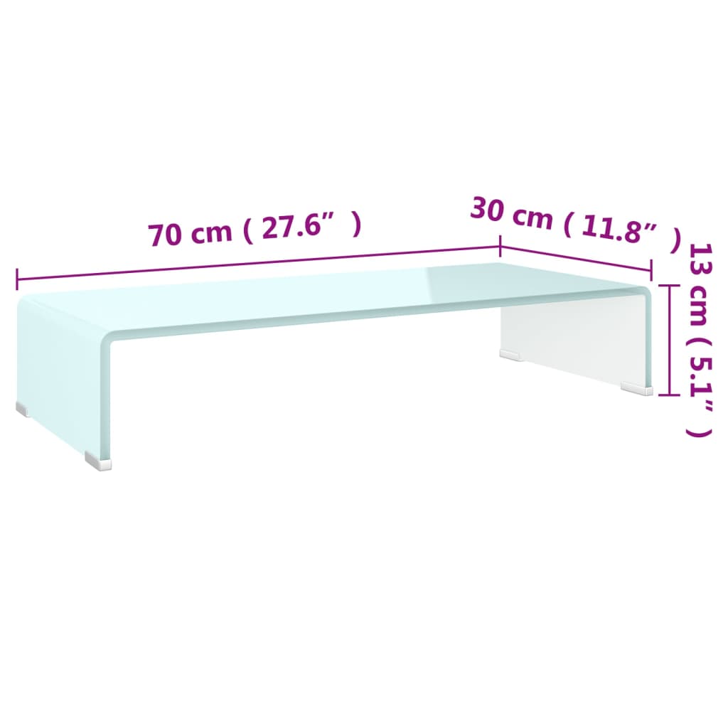 Meuble TV/Support pour moniteur 70x30x13 cm verre vert