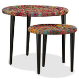 Table basse 2 pcs Détails tissés chindi Multicolore