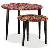 Table basse 2 pcs Détails tissés chindi Multicolore