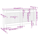 Weiße MDF-Heizkörperabdeckung 172 cm