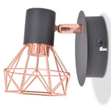 Lampe murale 2 pcs E14 Noir et Cuivre