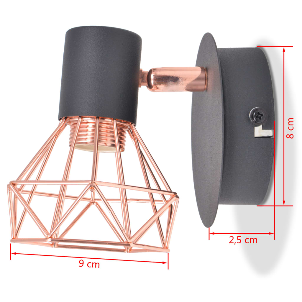 Lampe murale avec 2 ampoules LED à incandescence 2 pcs 8 W