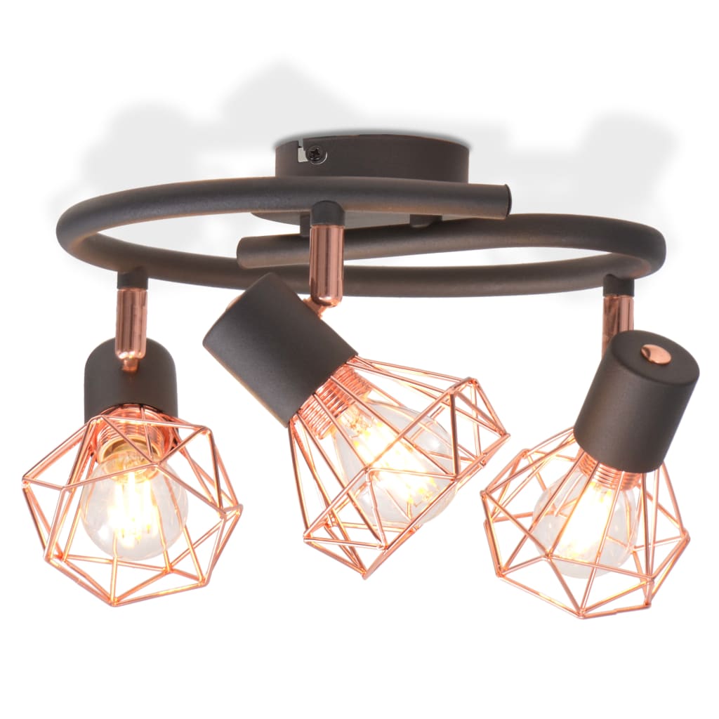 Plafonnier avec 3 ampoules LED à filament 12 W