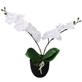 Künstliche Pflanze mit Orchideentopf 30 cm Weiß