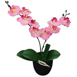 Künstliche Pflanze mit Orchideentopf 30 cm Rosa