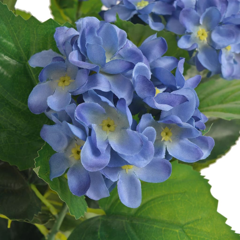 Plante hortensia artificielle avec pot 60 cm Bleu