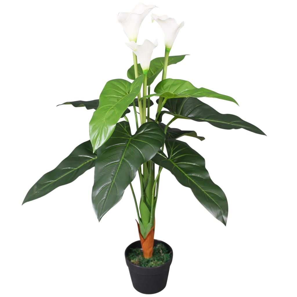 Künstliche Pflanze mit Topf Calla Lily 85 cm Weiß