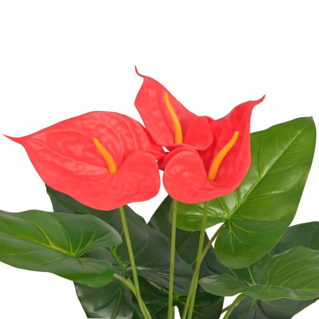 Künstliche Pflanze mit Topf Anthurium 45 cm Rot und Gelb