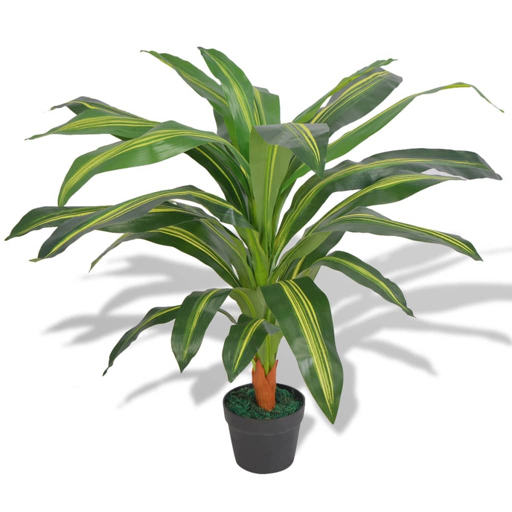 Kunstpflanze mit Topf Dracaena 90 cm Grün