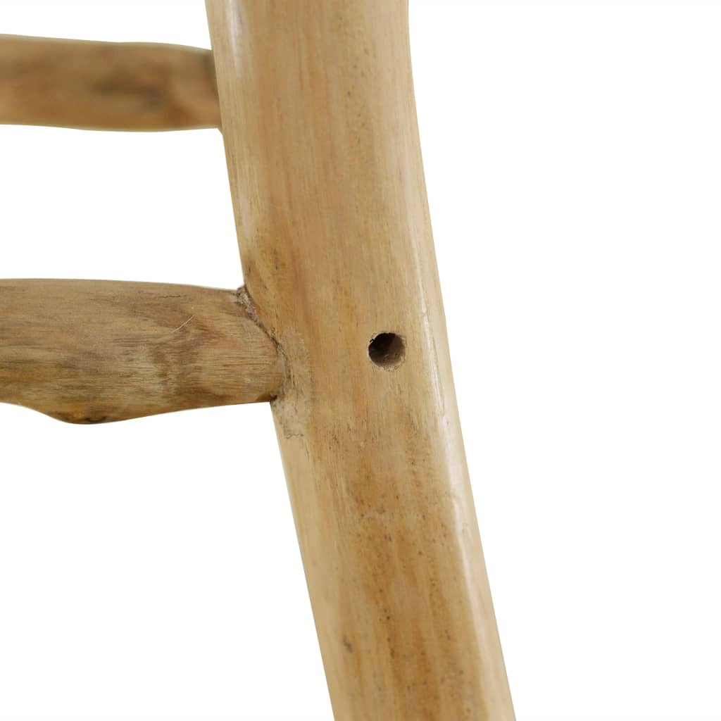 Tabouret de bar Cuir véritable et bois de teck solide