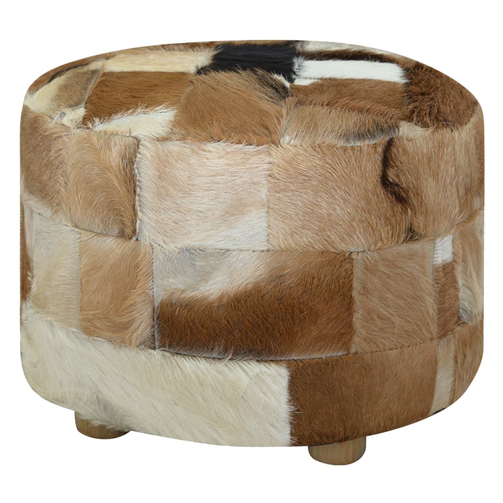 Pouf Cuir véritable Rond 50 x 50 x 45 cm