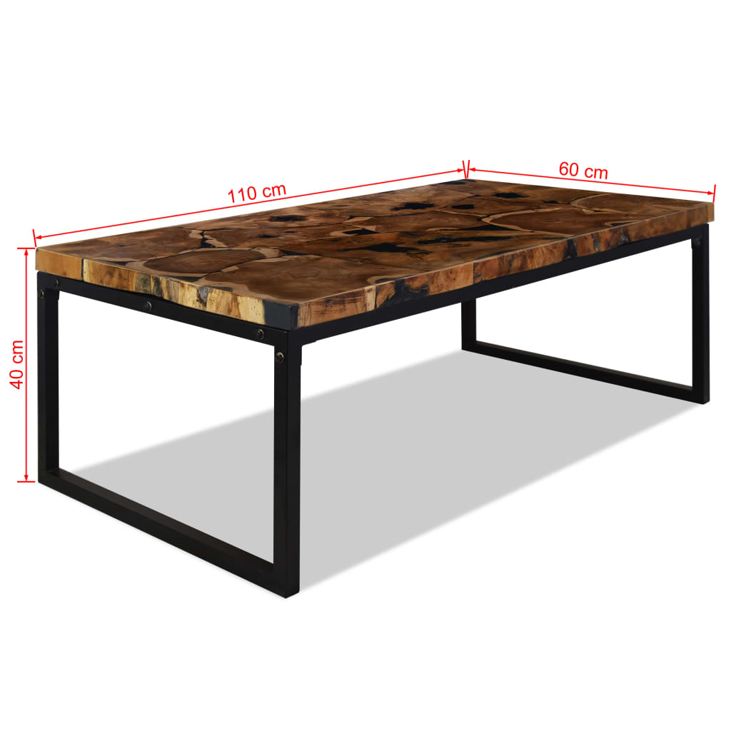 Teak Resin Coffee Table 110x60x40 cm