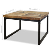 Table basse Teck Résine 60x60x40 cm