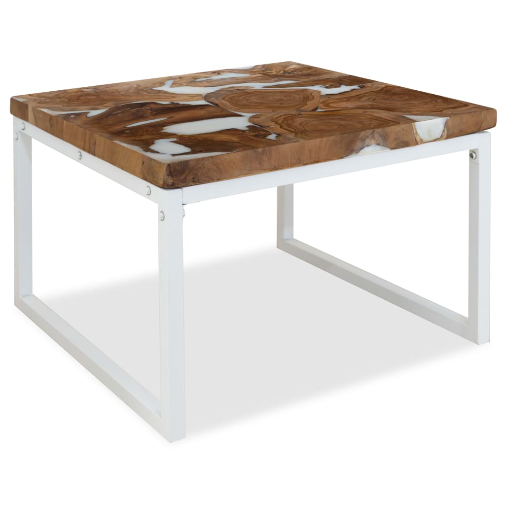 Table basse Teck Résine 60x60x40 cm