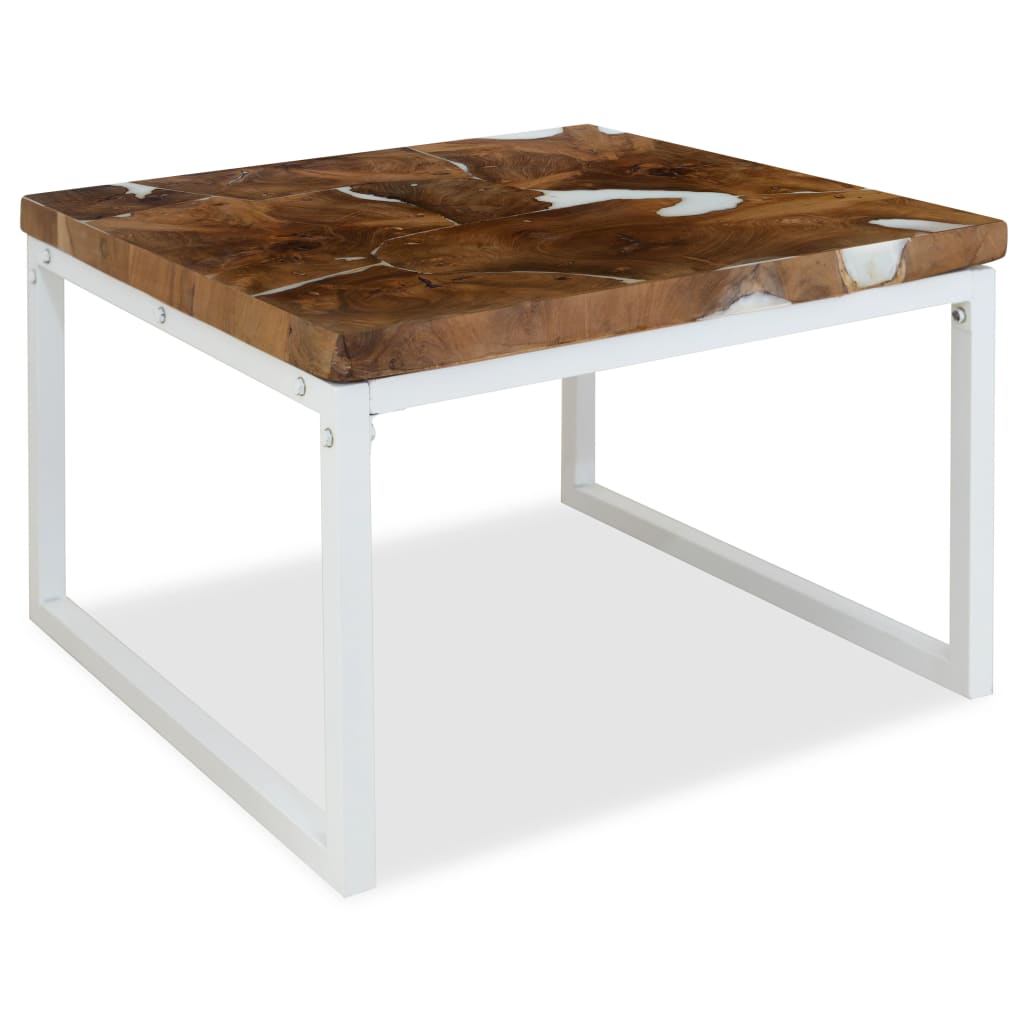 Table basse Teck Résine 60x60x40 cm