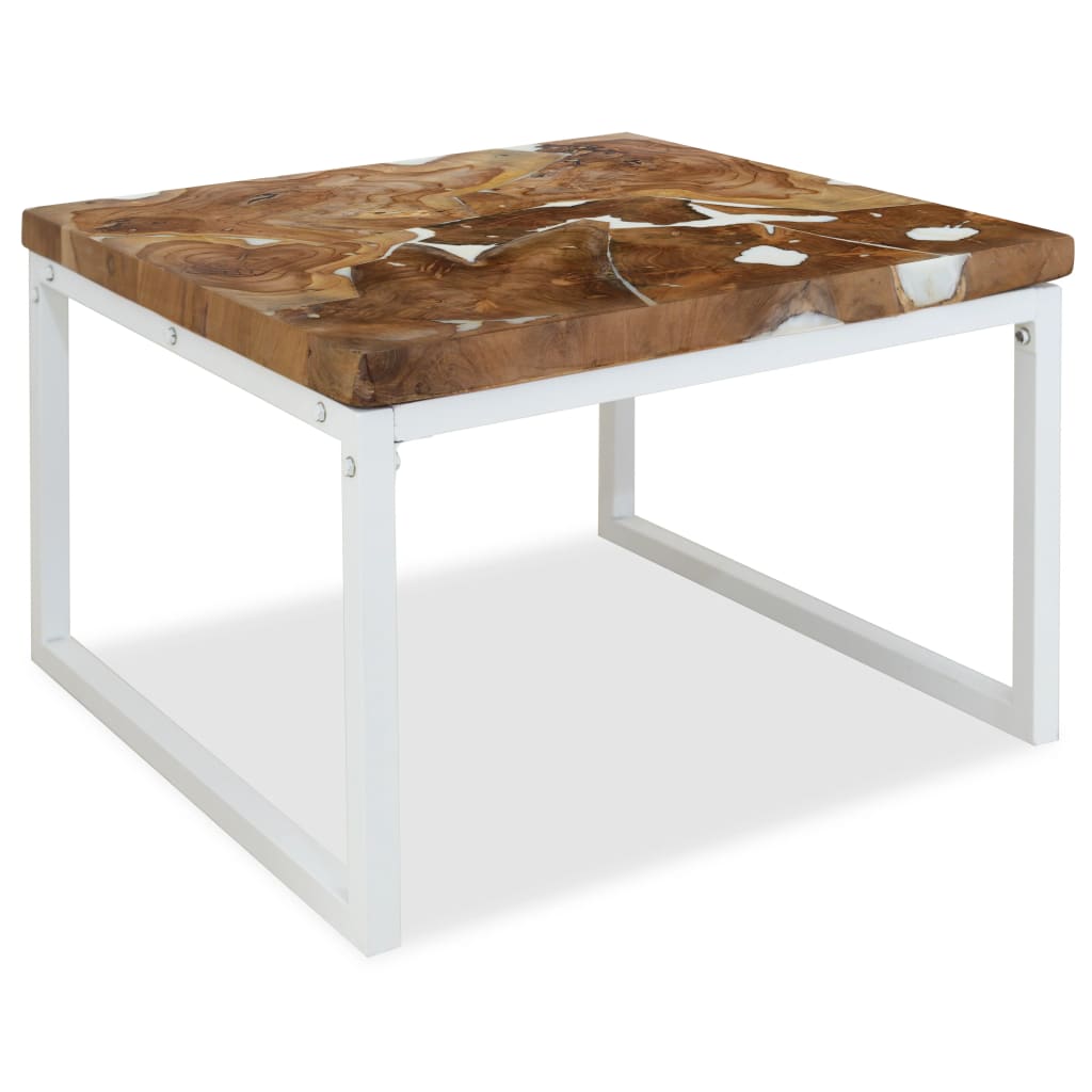 Table basse Teck Résine 60x60x40 cm