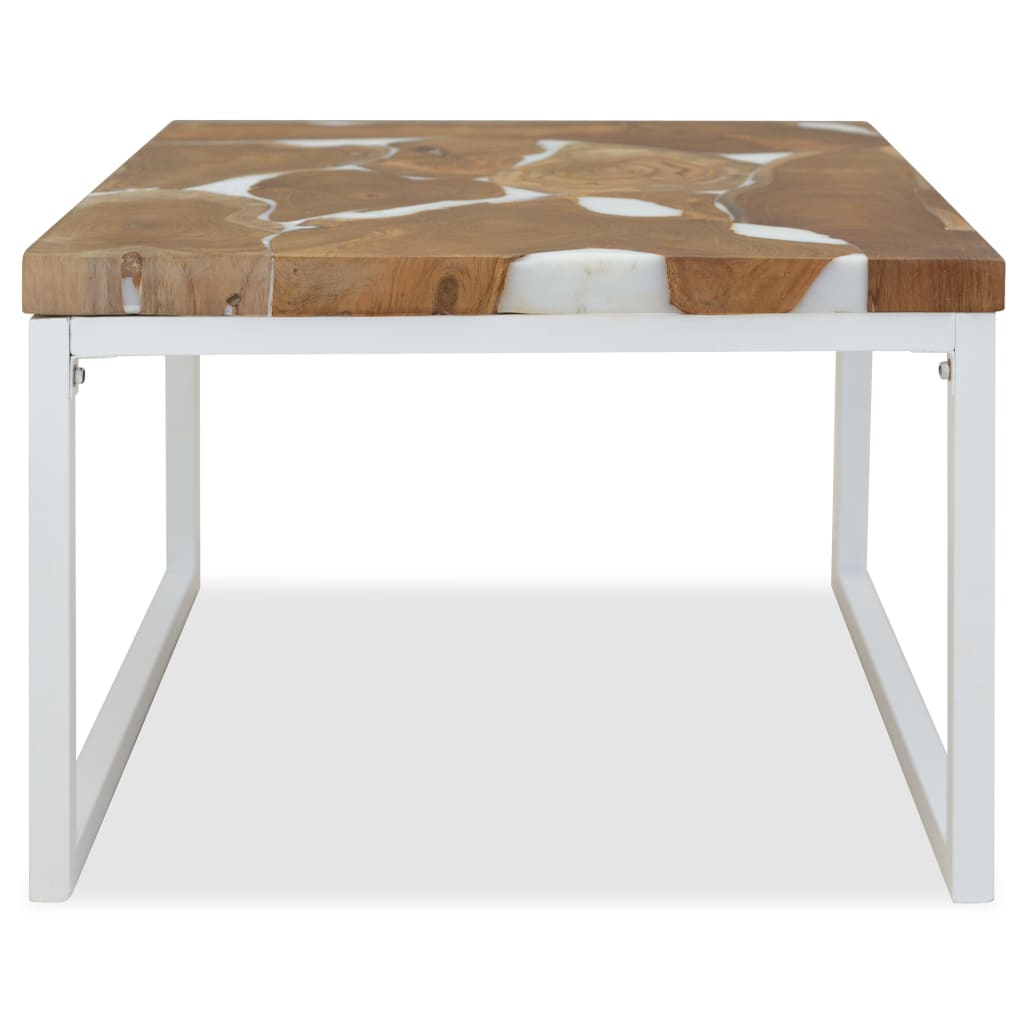 Table basse Teck Résine 60x60x40 cm