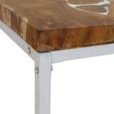 Table basse Teck Résine 60x60x40 cm