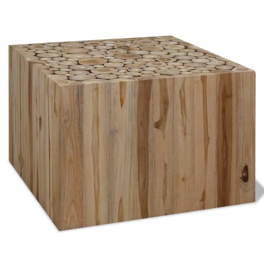 Table basse Teck authentique 50x50x35 cm