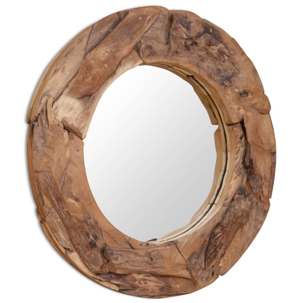 Miroir décoratif Teck 80 cm Rond