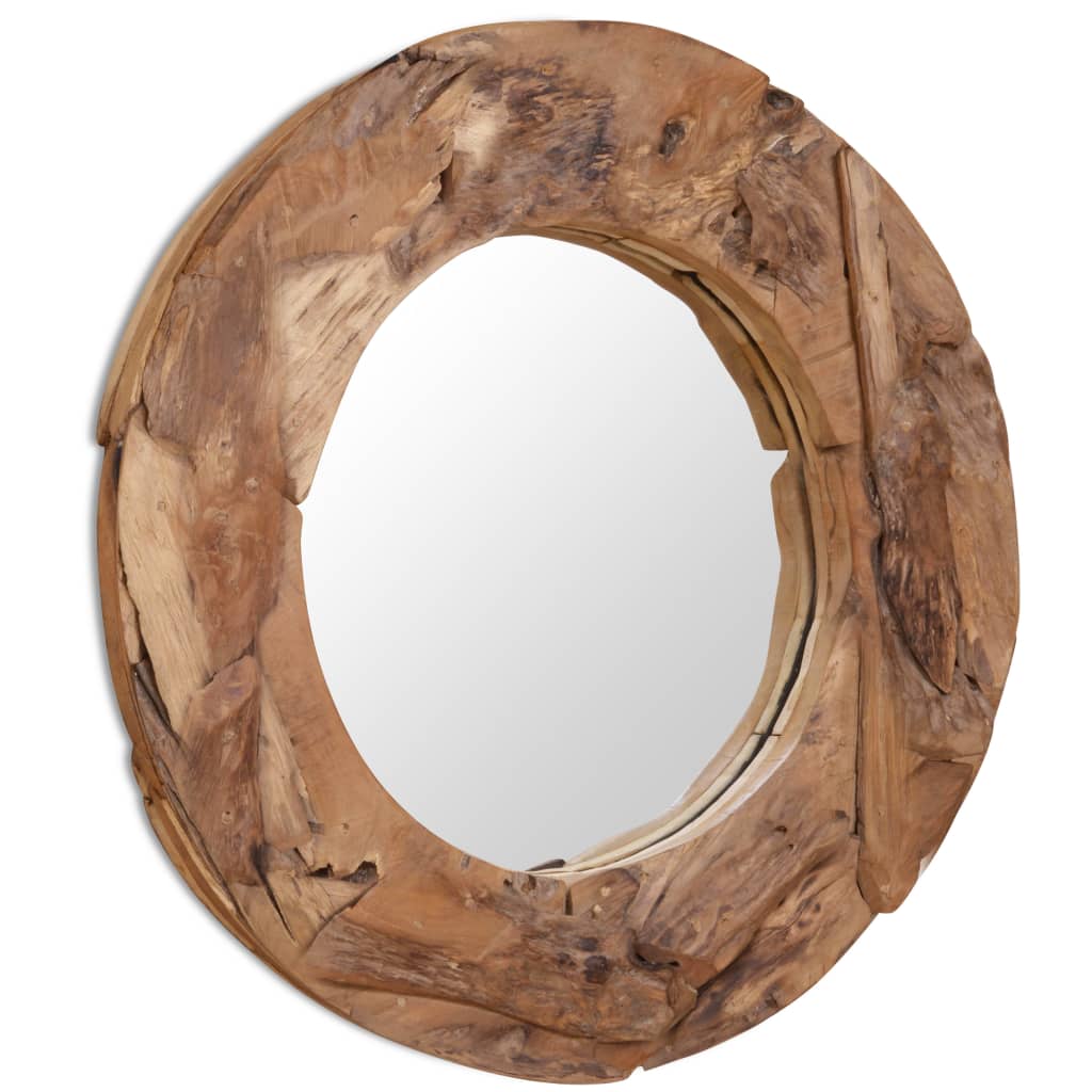 Miroir décoratif Teck 80 cm Rond