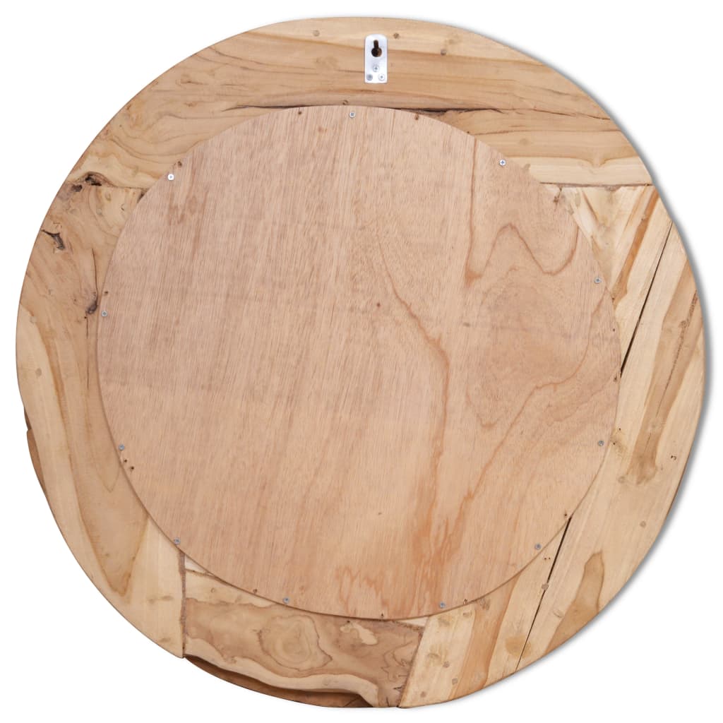 Miroir décoratif Teck 80 cm Rond