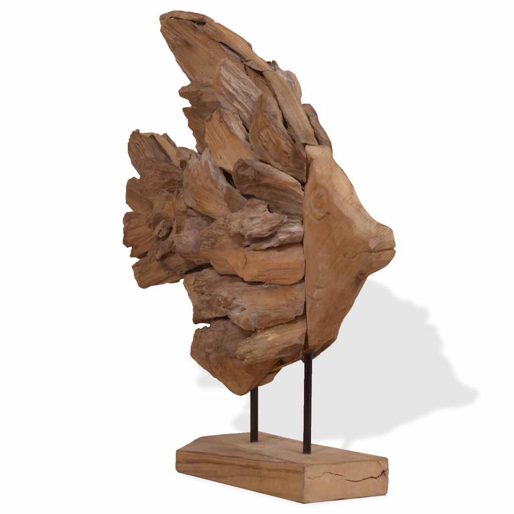 Sculpture de poisson teck 40x12x57 cm