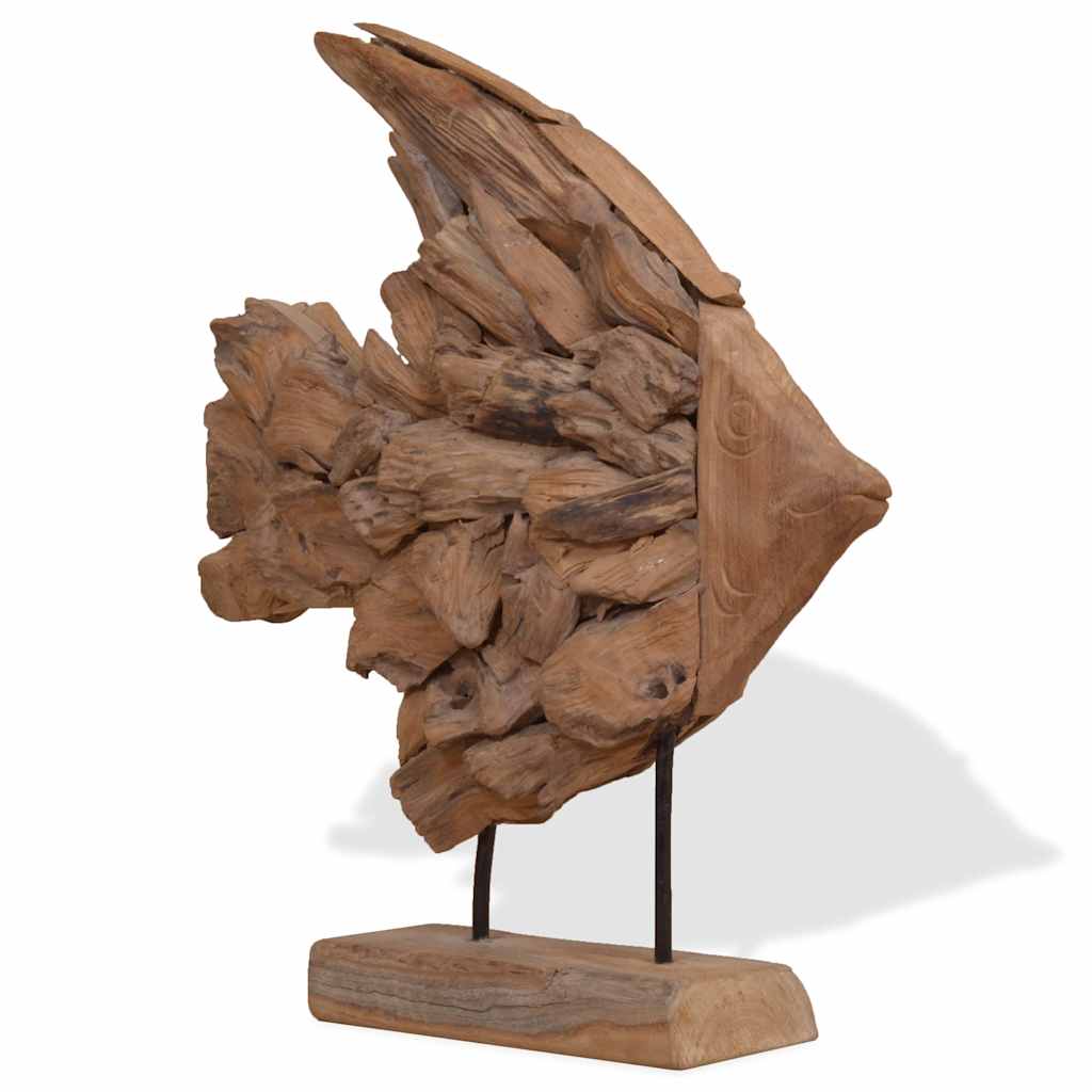 Sculpture de poisson teck 40x12x57 cm