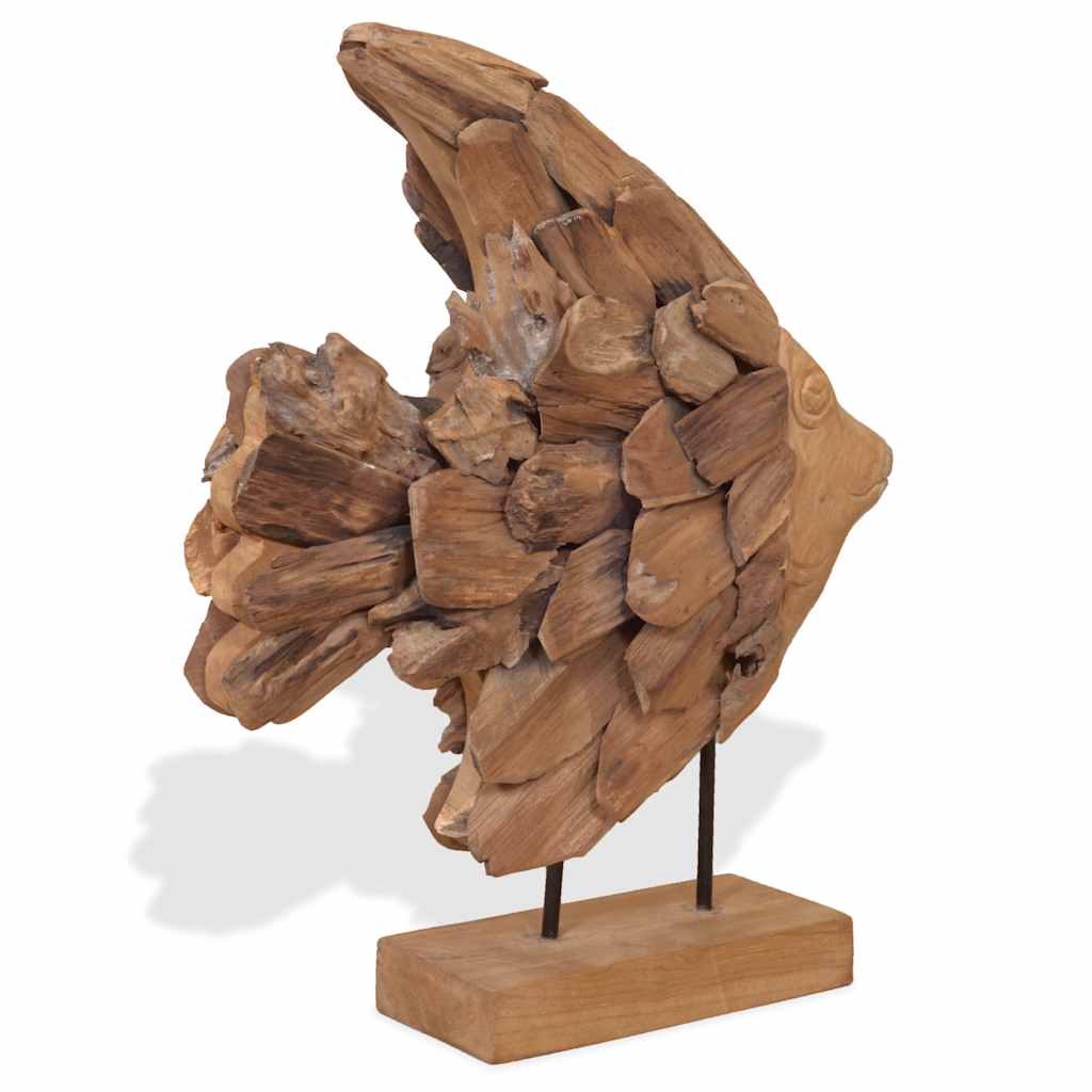 Sculpture de poisson teck 40x12x57 cm