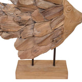 Sculpture de poisson teck 40x12x57 cm