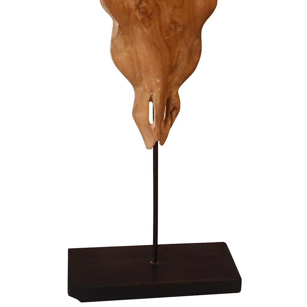 Sculpture de crâne de taureau teck 66x15x88 cm