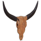 Wall mounted bull skull Teak 69x6x60 cm