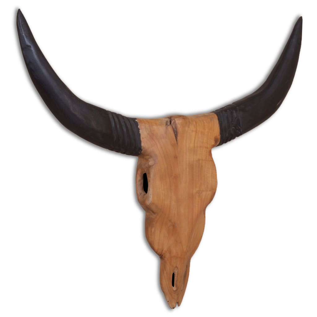 Wall mounted bull skull Teak 69x6x60 cm