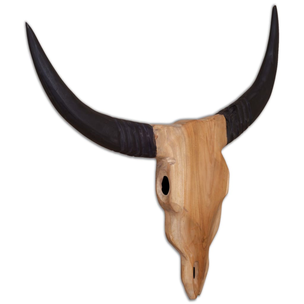 Wall mounted bull skull Teak 69x6x60 cm