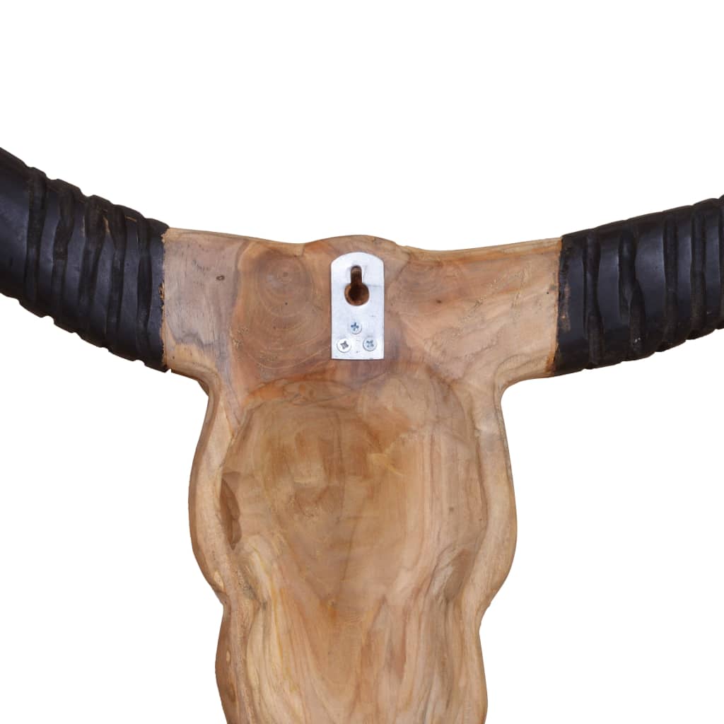 Wall mounted bull skull Teak 69x6x60 cm