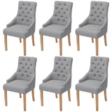 Chaises à manger lot de 6 gris clair tissu